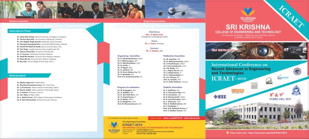 International Conference on Recent Advances in Engineering and Technologies ICRAET 2019
